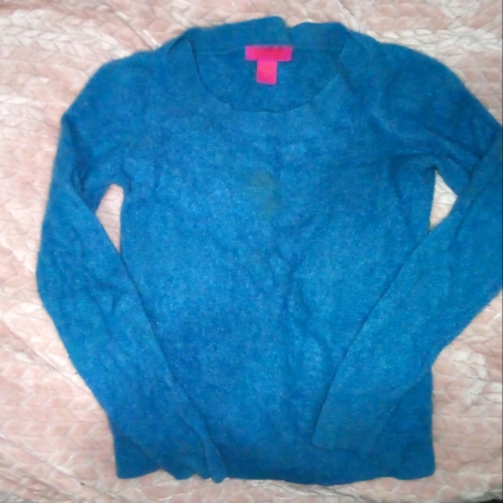 Cashmere Sweater, Dark Teal, Size Small